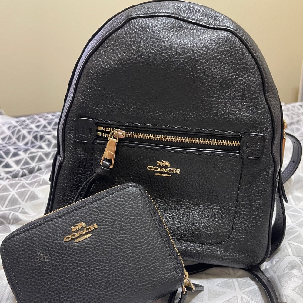Black Coach Mini Backpack and Wallet